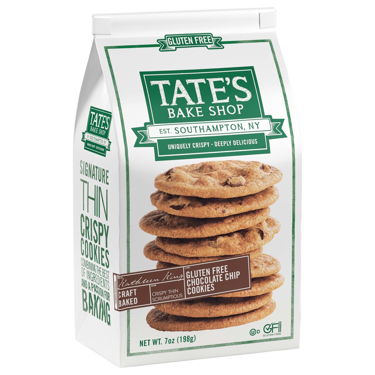 slide 2 of 9, Tate's Bake Shop Gluten Free Chocolate Chip Cookies, Gluten Free Cookies, 7 oz, 7.01 oz