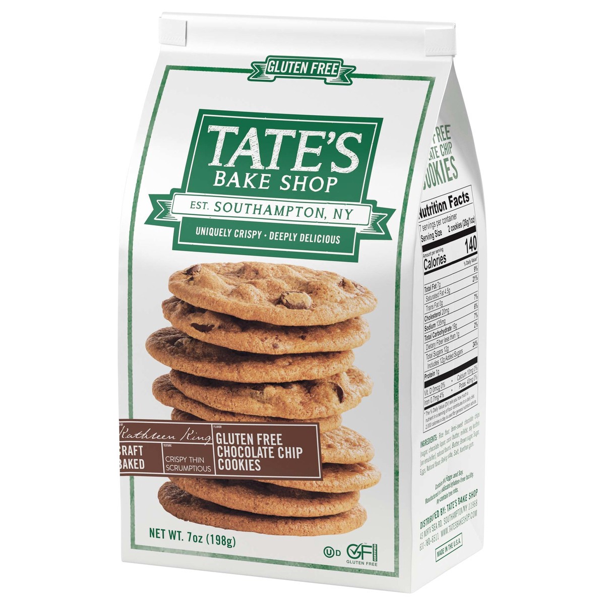 slide 3 of 9, Tate's Bake Shop Gluten Free Chocolate Chip Cookies, Gluten Free Cookies, 7 oz, 7.01 oz