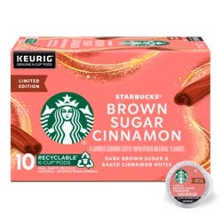 Starbucks K-Cup Pods Ground Brown Sugar Cinnamon Coffee 10 ea