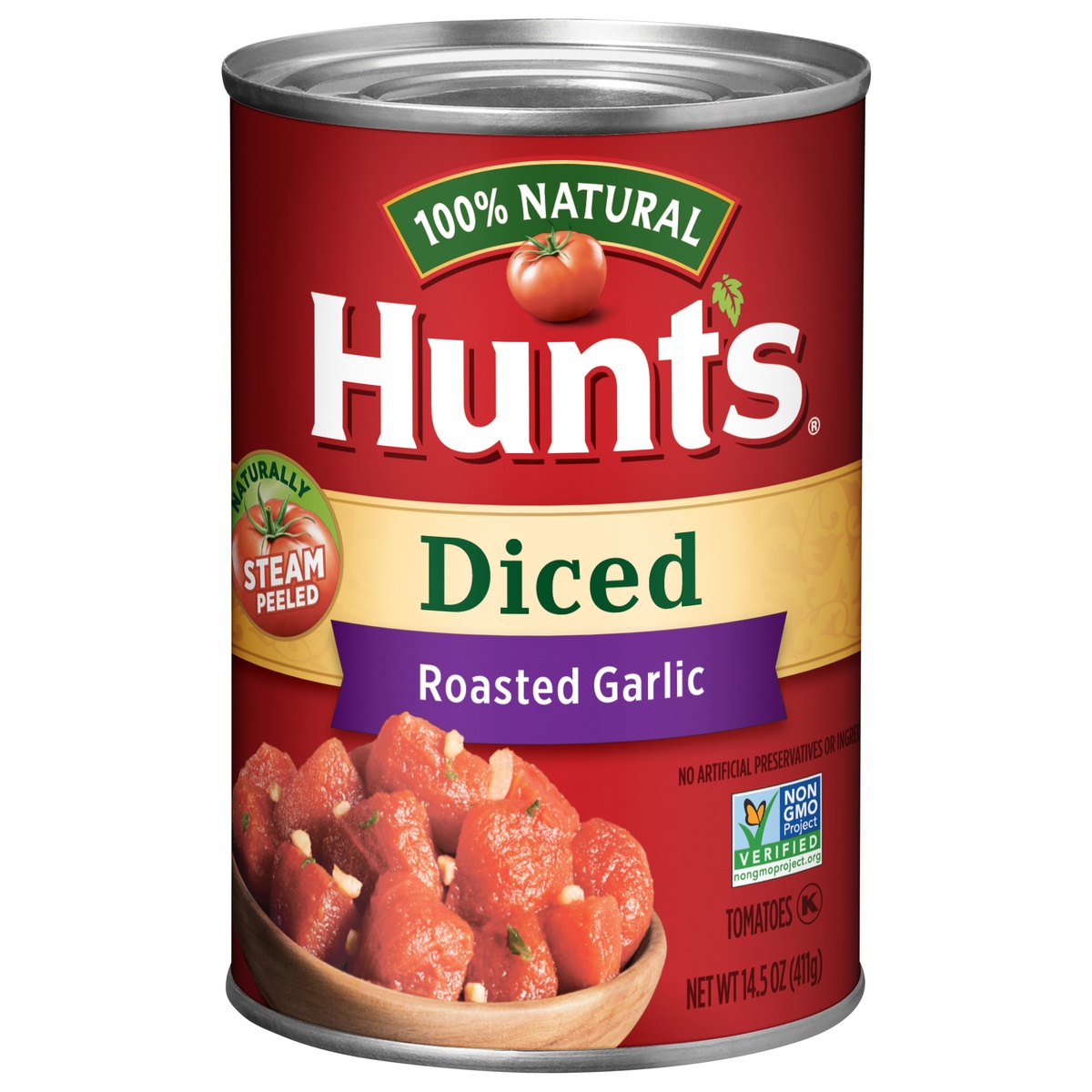 slide 1 of 1, Hunt's Diced Roasted Garlic Tomatoes, 14.5 oz