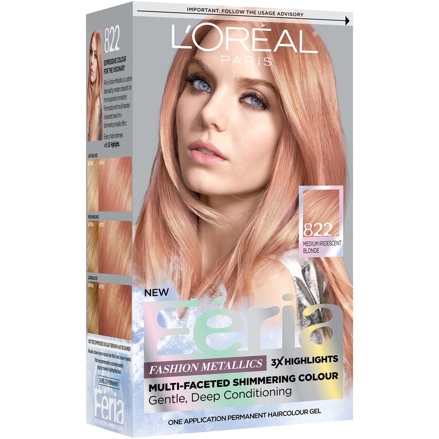 slide 3 of 8, L'Oréal Feria Fashion Metallics - Medium Blonde, 1 ct