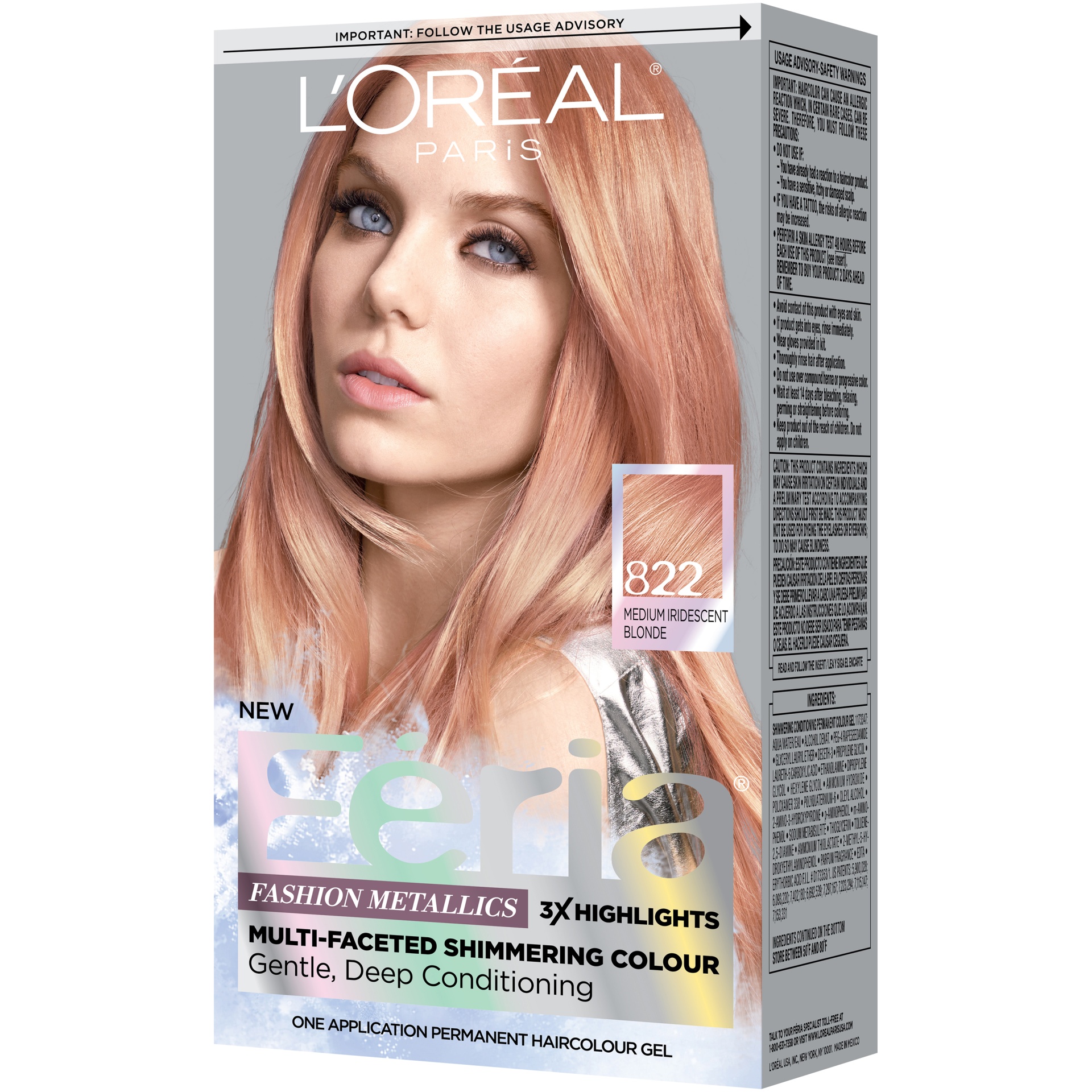 slide 4 of 8, L'Oréal Feria Fashion Metallics - Medium Blonde, 1 ct