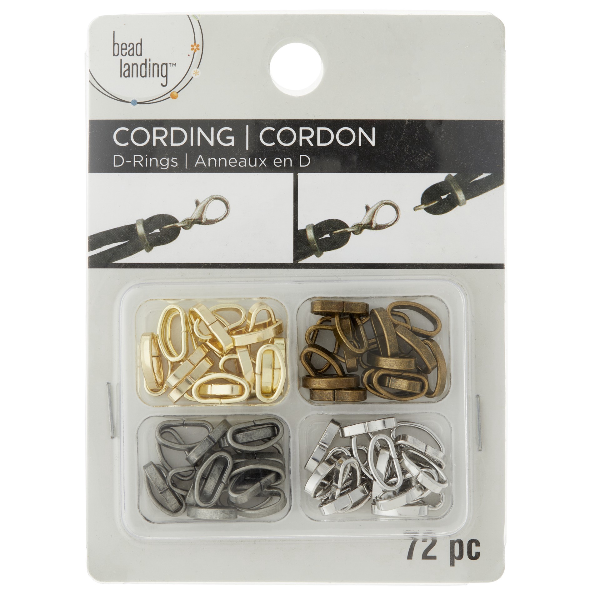 slide 3 of 3, Cording D-Rings By Bead Landing, 10mm x 5mm