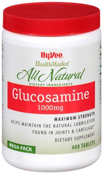 slide 1 of 1, Hy-Vee HealthMarket Maximum Strength Glucosamine Dietary Supplement, 400 ct; 1000 mg