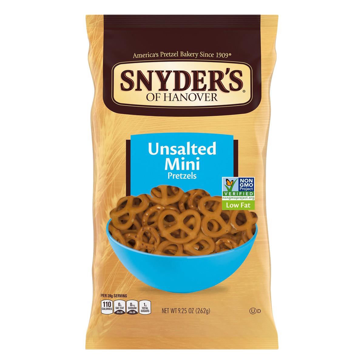 slide 1 of 11, Snyder's of Hanover Pretzels - Mini Unsalted, 9.25 oz