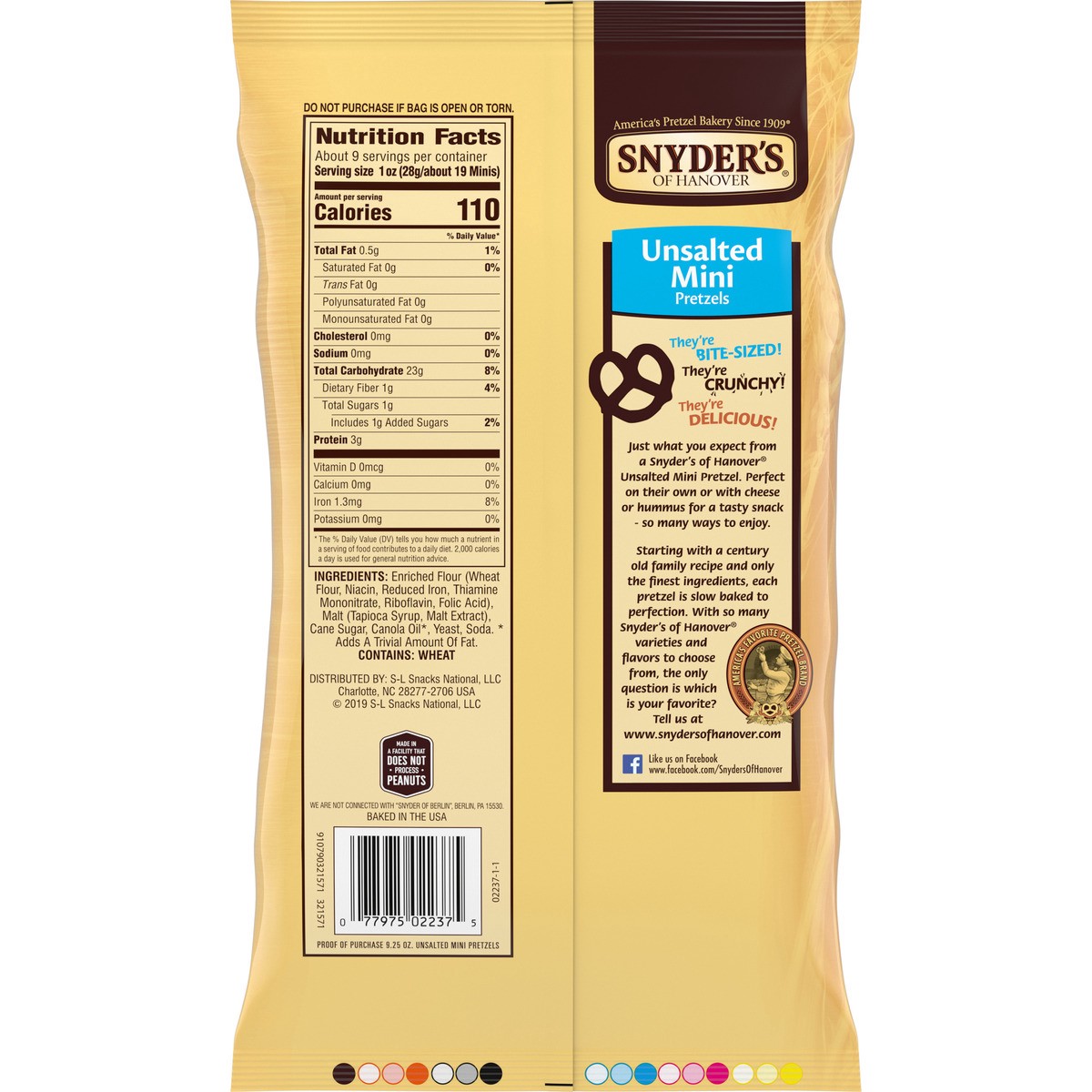 slide 7 of 11, Snyder's of Hanover Pretzels - Mini Unsalted, 9.25 oz