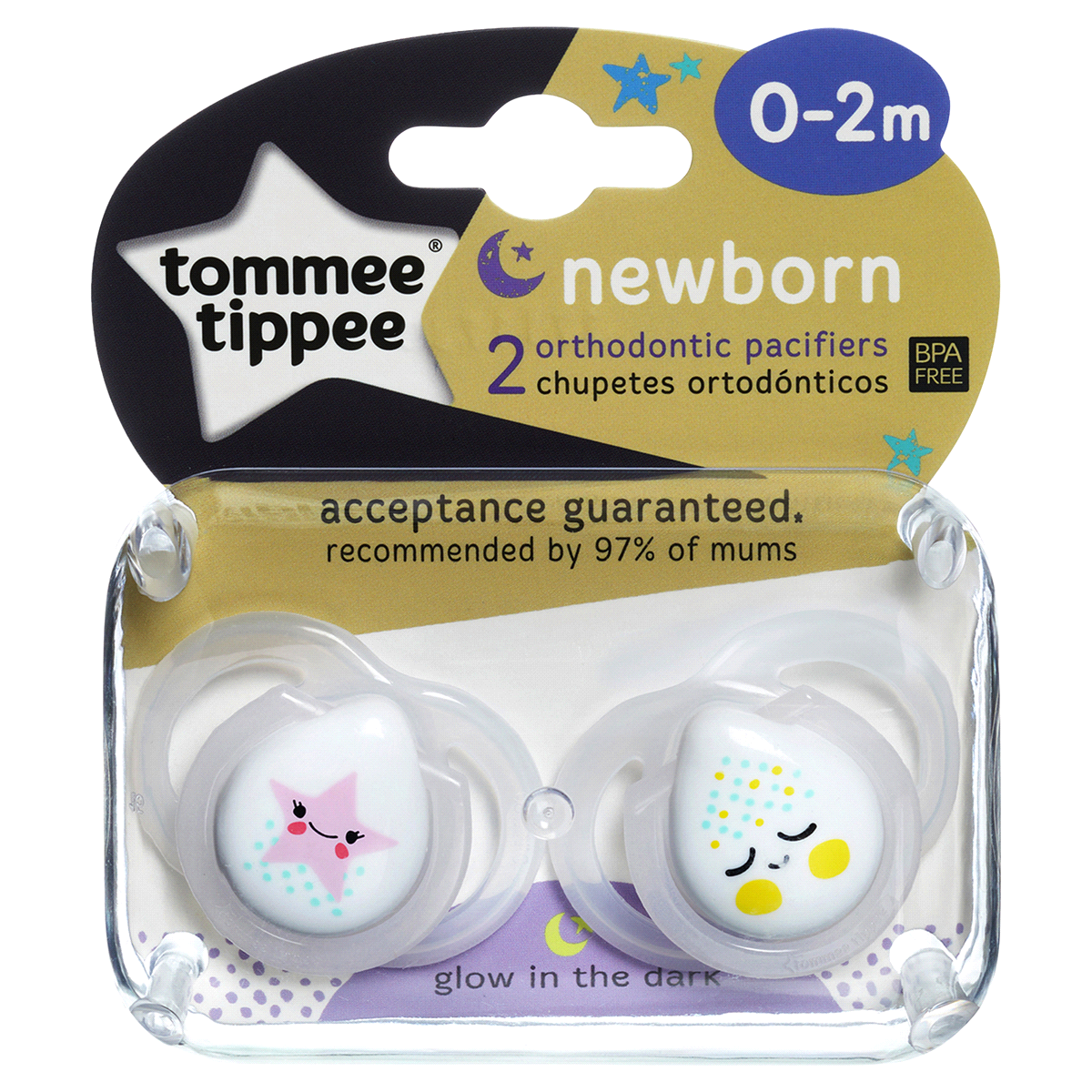 slide 9 of 15, Tommee Tippee Closer to Nature - Night 0-2M, 2 ct