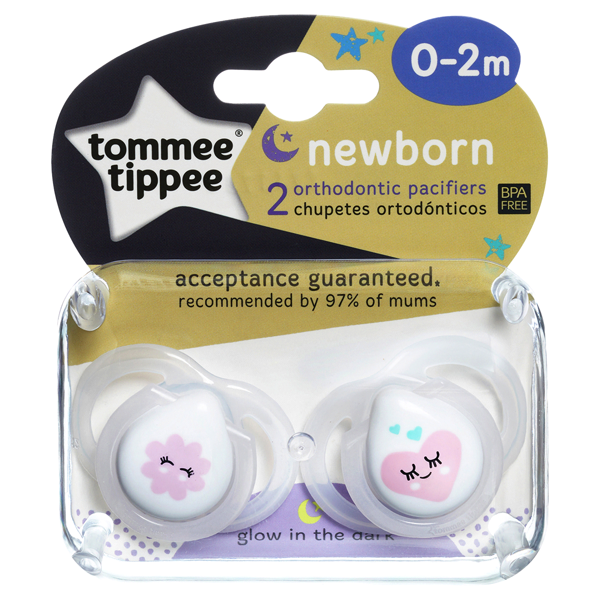 slide 6 of 15, Tommee Tippee Closer to Nature - Night 0-2M, 2 ct