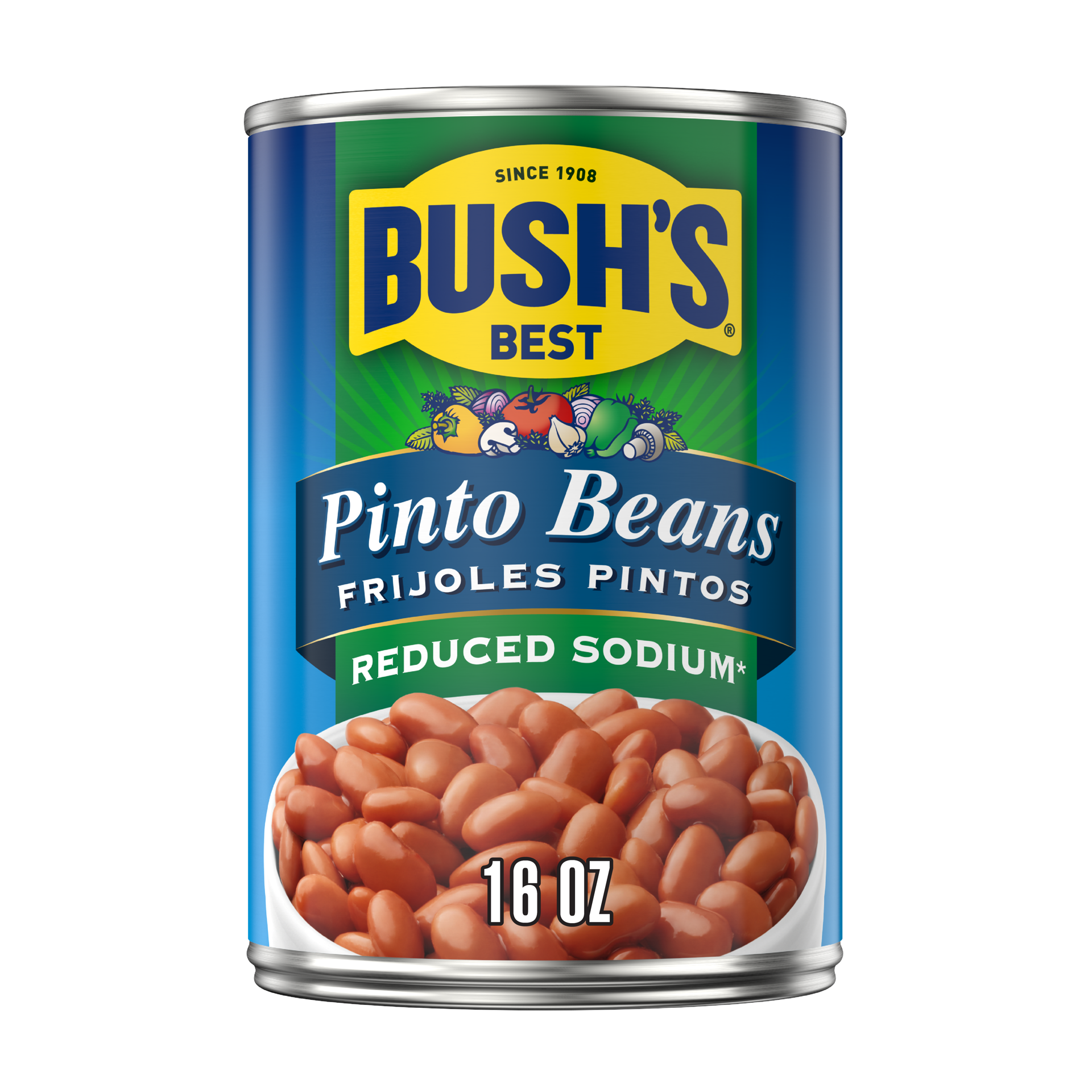 slide 1 of 6, Bush's Best Bush's Reduced Sodium Pinto Beans 16 oz, 16 oz