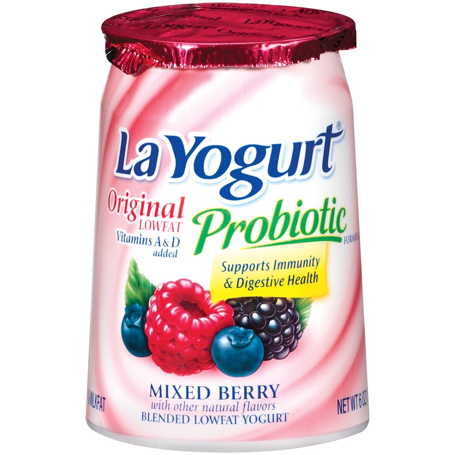 slide 1 of 1, La Yogurt Mixed Berry Blended Lowfat Yogurt Original, 6 oz