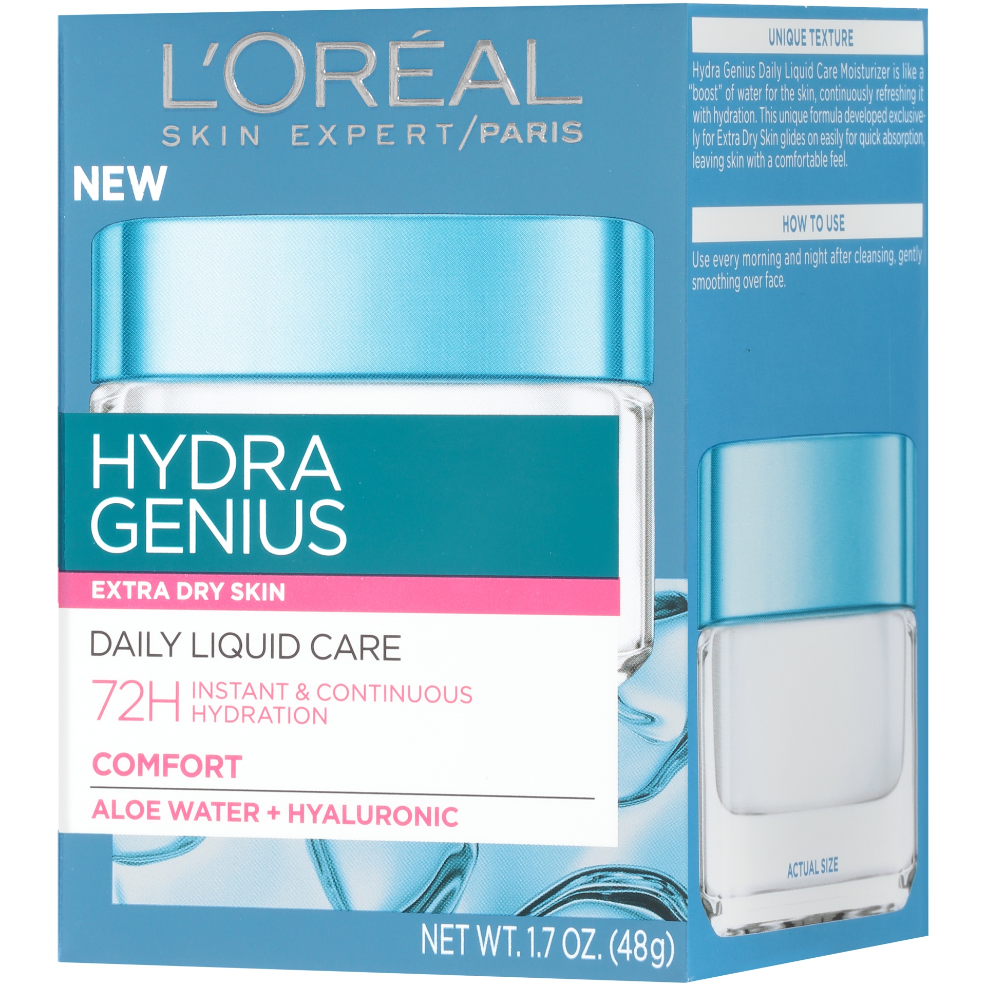 slide 4 of 8, L'Oréal Hydra Genius Glowing Water Cream Normal Dry Skin, 1.7 oz