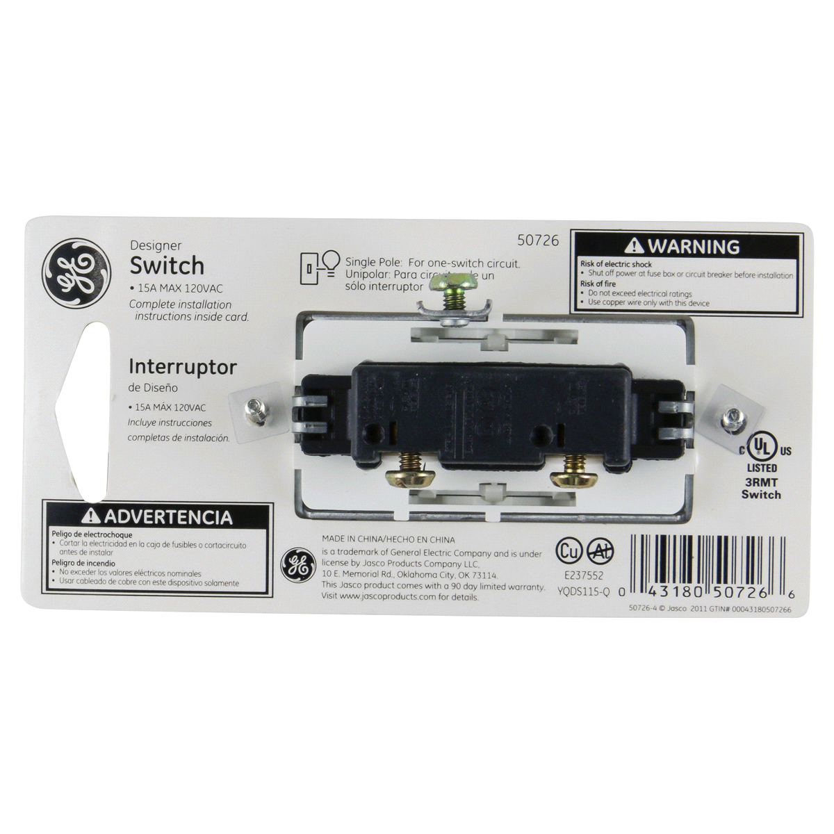 slide 2 of 2, GE Switch, White, 1 ct