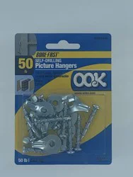 Ook Bore Fast Self Drilling Picture Hangers - Chrome