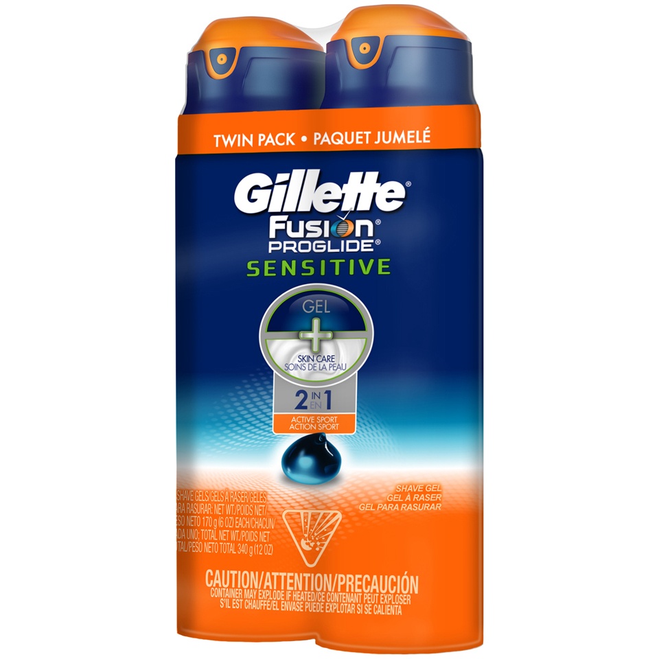 slide 2 of 2, Gillette Shave Gel 2 ea, 2 ct