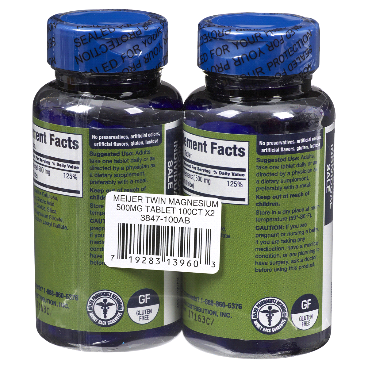 slide 4 of 5, Meijer Twin Magnesium 500 MG TabsX 2, 100 ct