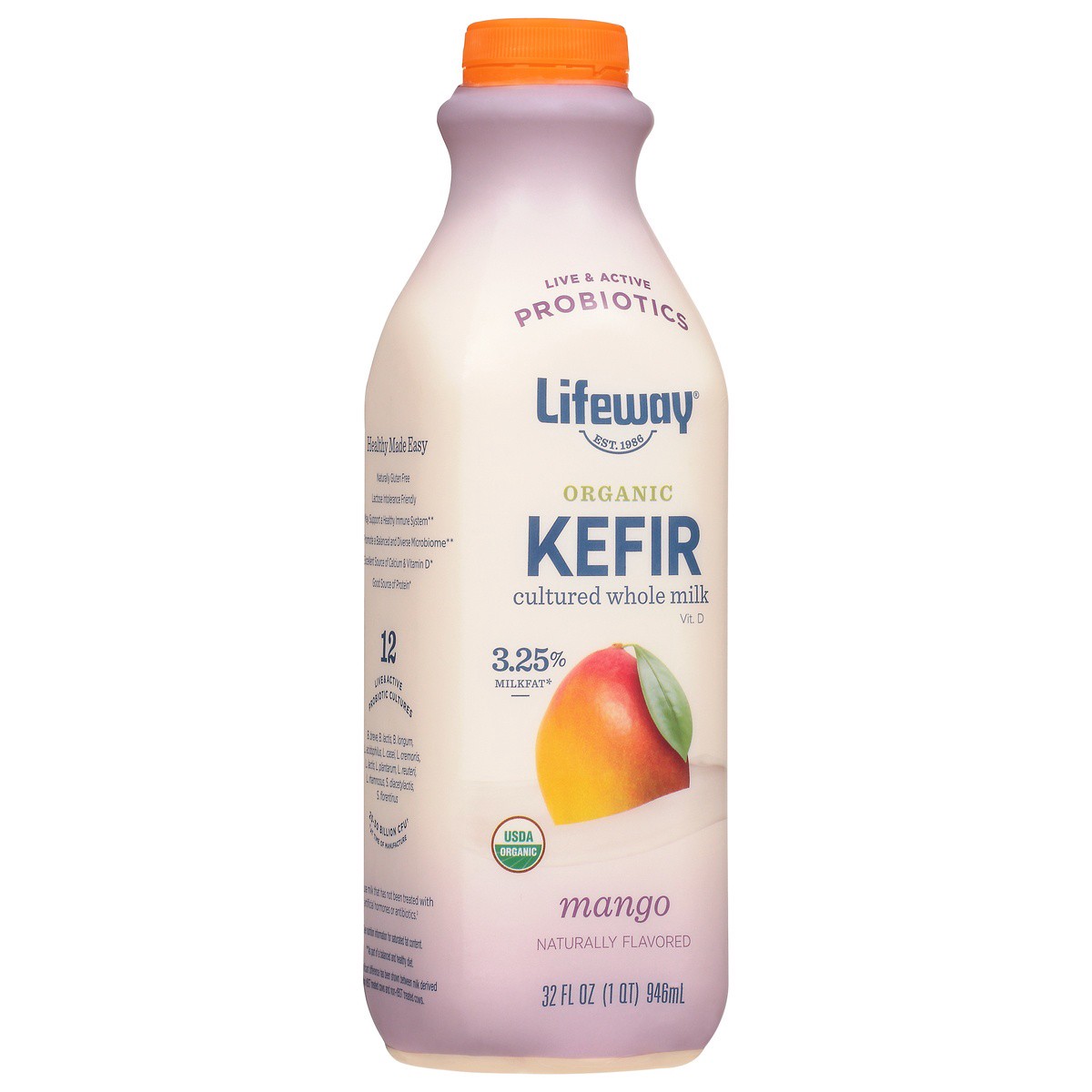 slide 1 of 9, Lifeway Organic Mango Kefir 32 fl oz, 32 fl oz