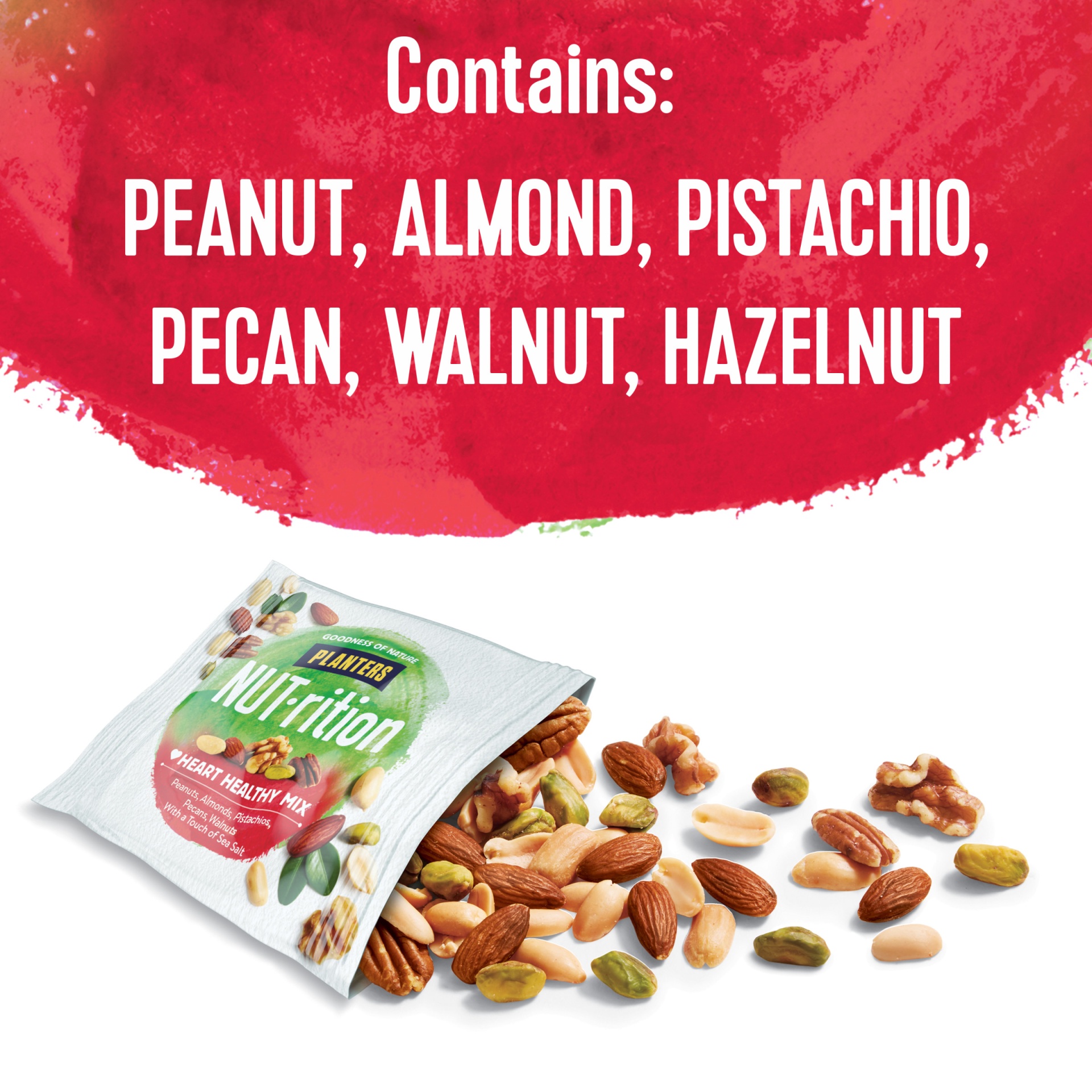slide 2 of 2, NUT-rition Heart Healthy Nut Mix with Peanuts, Almonds, Pistachios, Pecans, Walnuts, Hazelnuts & Sea Salt, 18.25 oz