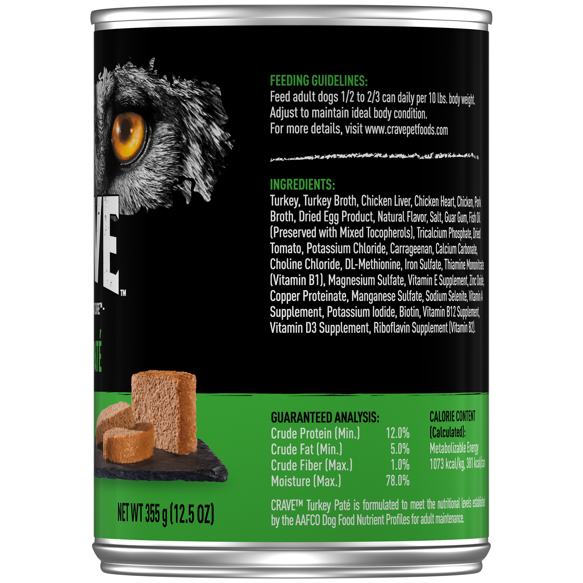 slide 3 of 7, CRAVE Adult Wet Dog Food Turkey Pate, 12.5 oz