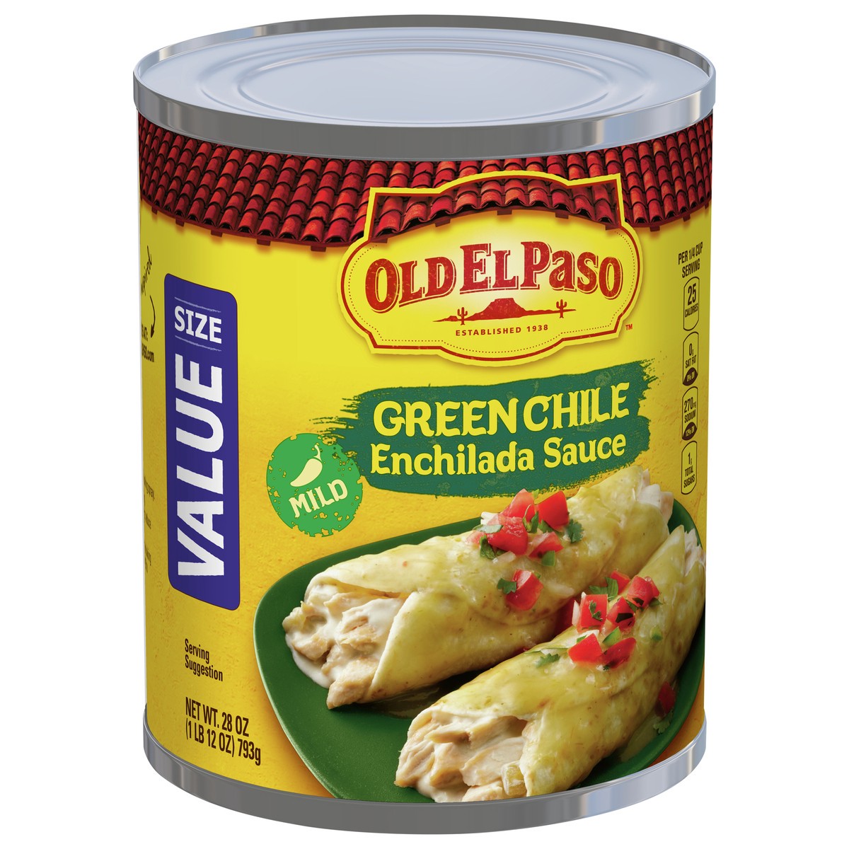 slide 2 of 9, Old El Paso Mild Green Chile Enchilada Sauce, Value Size, 28 oz., 28 oz