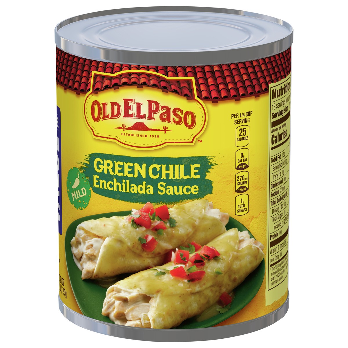 slide 9 of 9, Old El Paso Mild Green Chile Enchilada Sauce, Value Size, 28 oz., 28 oz