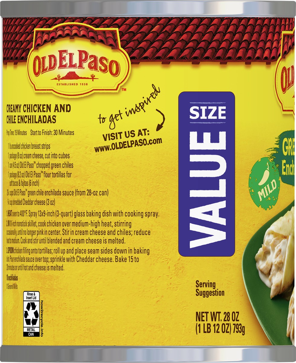 slide 8 of 9, Old El Paso Mild Green Chile Enchilada Sauce, Value Size, 28 oz., 28 oz