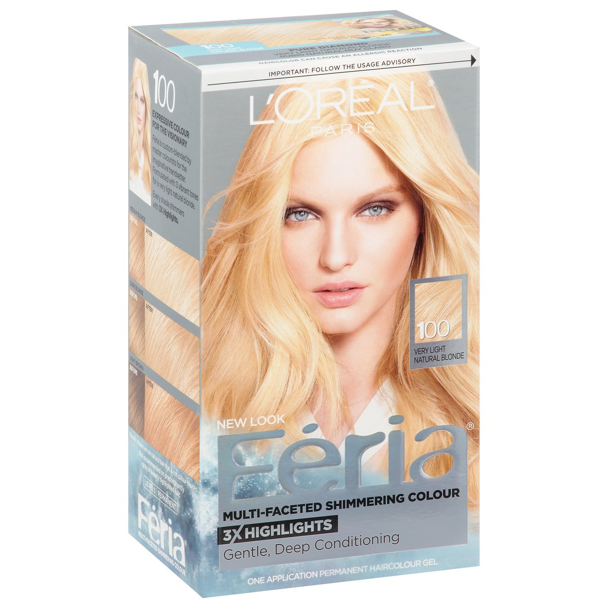 slide 1 of 11, L'Oréal Fería Very Light Natural Blonde 100 Permanent Haircolour Gel 1 ea, 1 ct