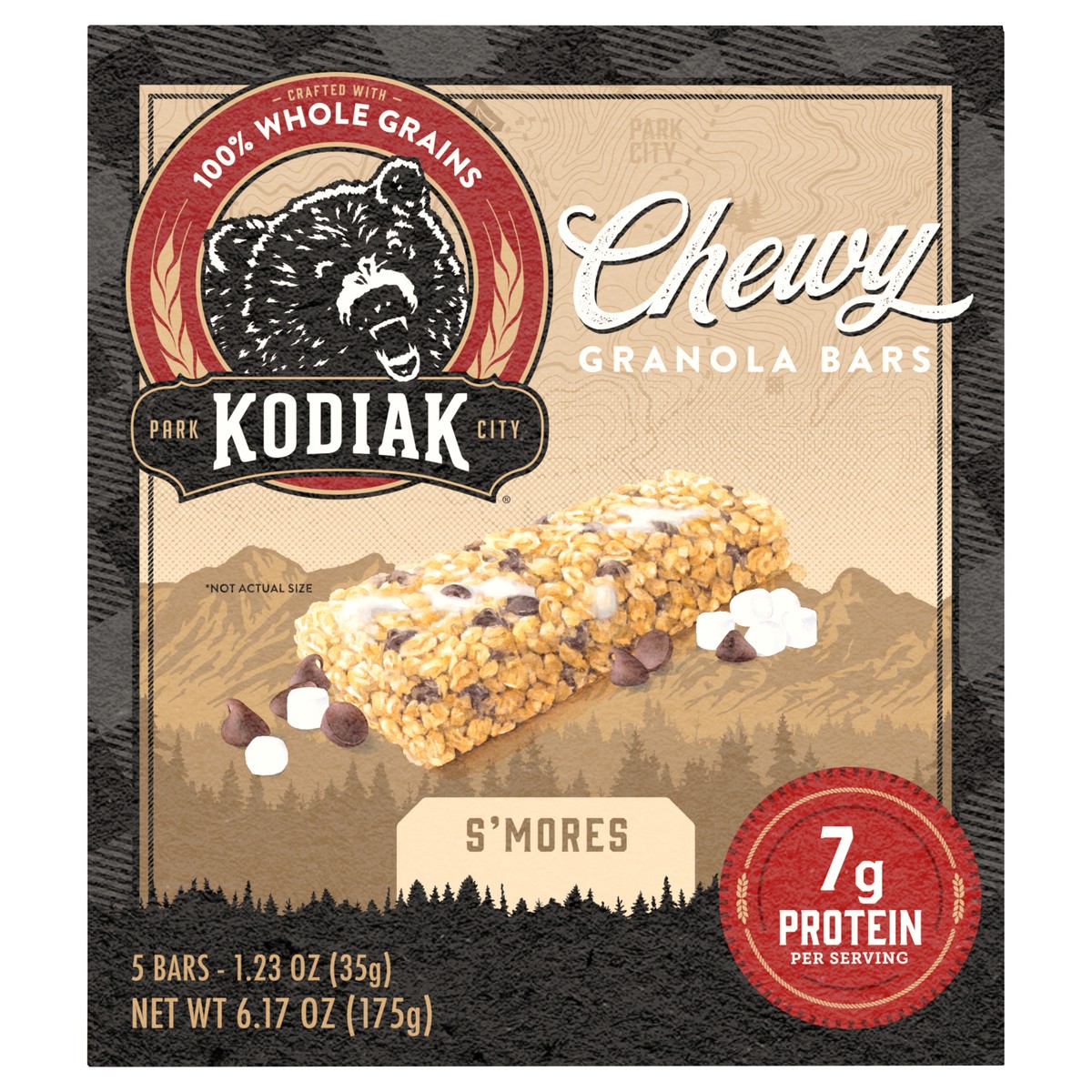 slide 1 of 8, Kodiak Cakes Chewy Granola Bar, S'mores, 6.17 oz/5ct, 5 ct
