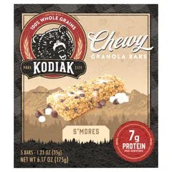 Kodiak Cakes Chewy Granola Bar, S'mores, 6.17 oz/5ct
