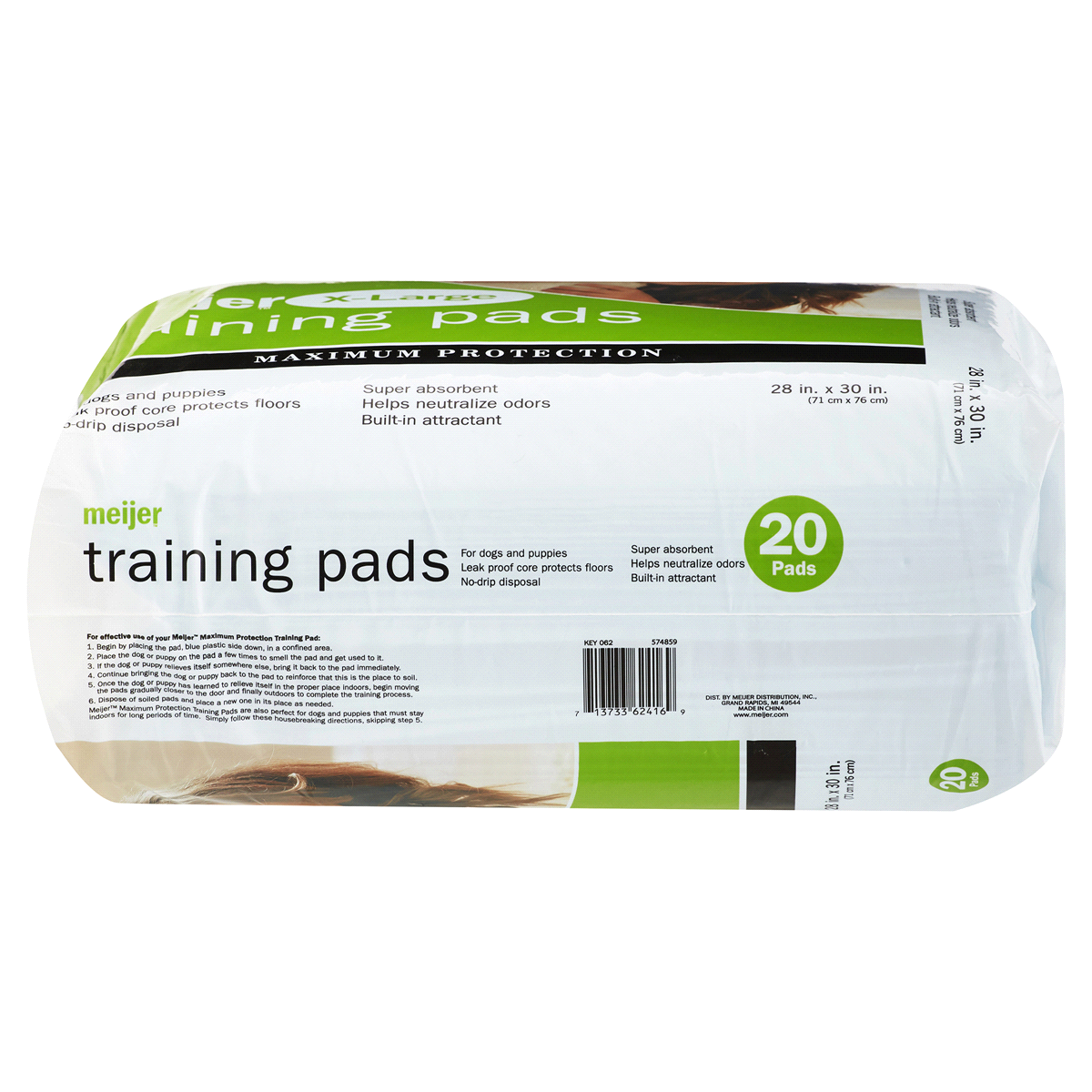 slide 2 of 4, Meijer XL Puppy Training Pads, 20 ct
