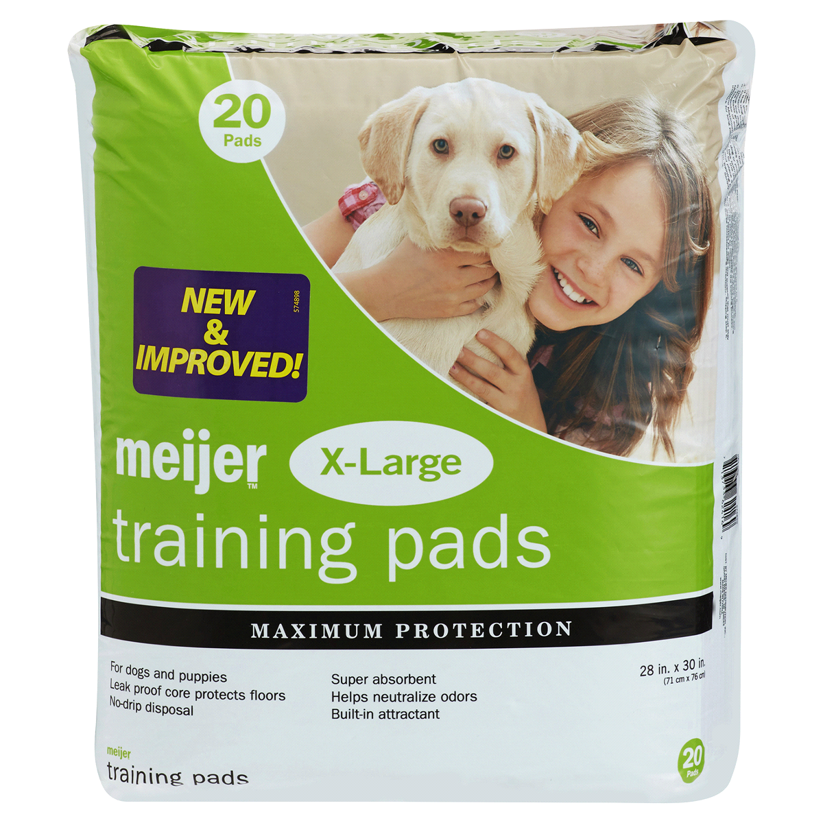 slide 3 of 4, Meijer XL Puppy Training Pads, 20 ct
