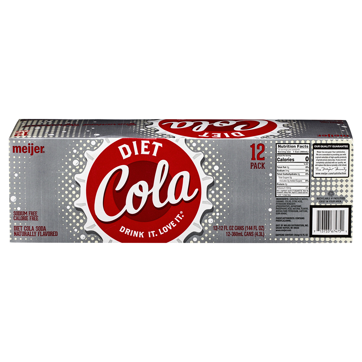 slide 2 of 2, Meijer Diet Cola Cans, 12 ct