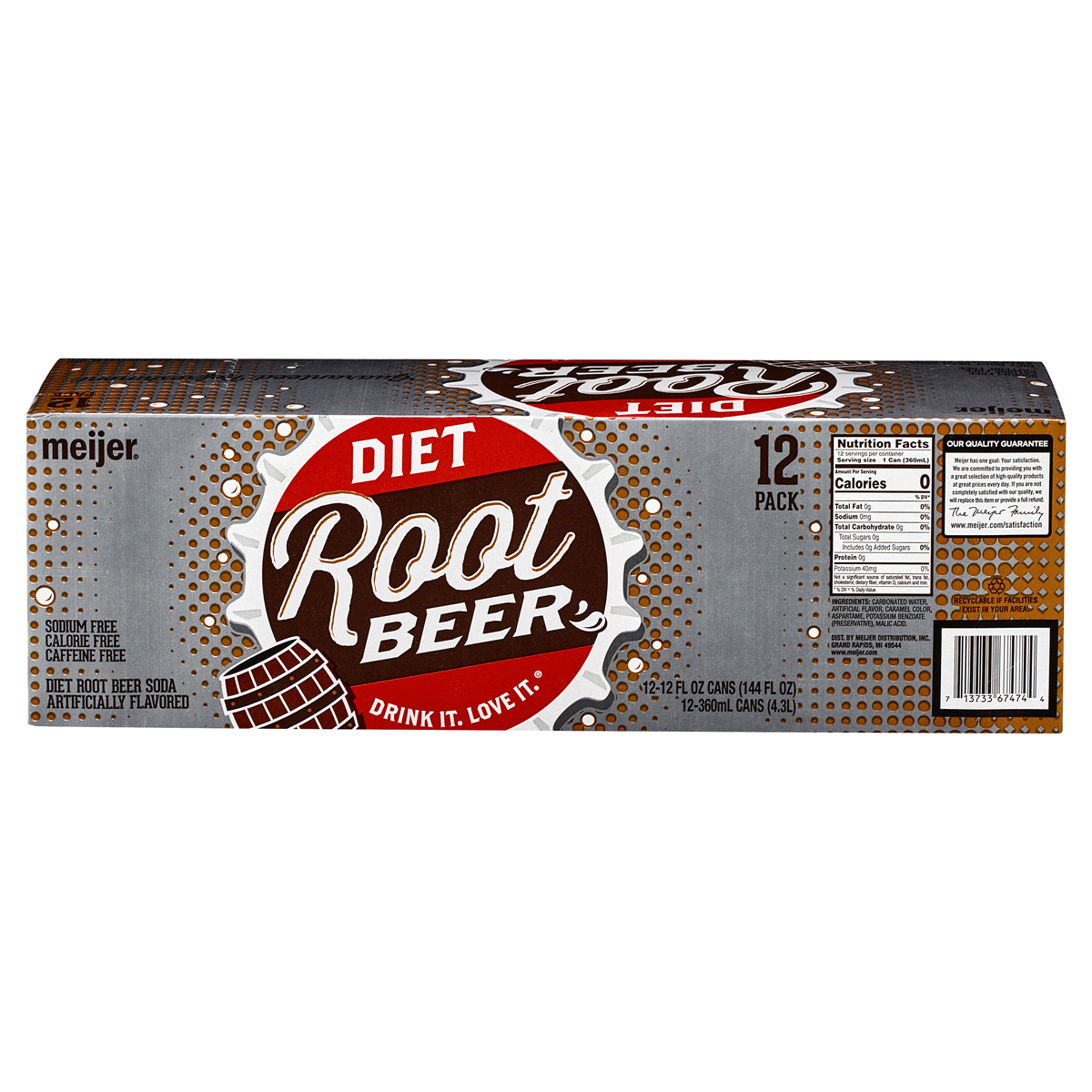 slide 2 of 2, Meijer Diet Root Beer Cans, 12 ct