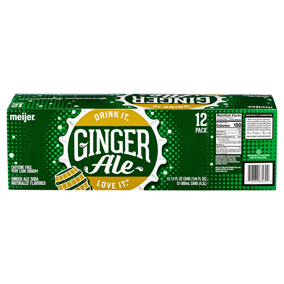 slide 2 of 2, Meijer Ginger Ale Cans, 12 ct