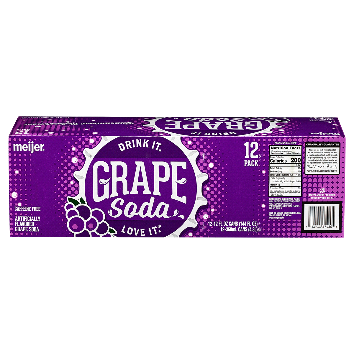 slide 2 of 2, Meijer Grape Soda Cans, 12 ct