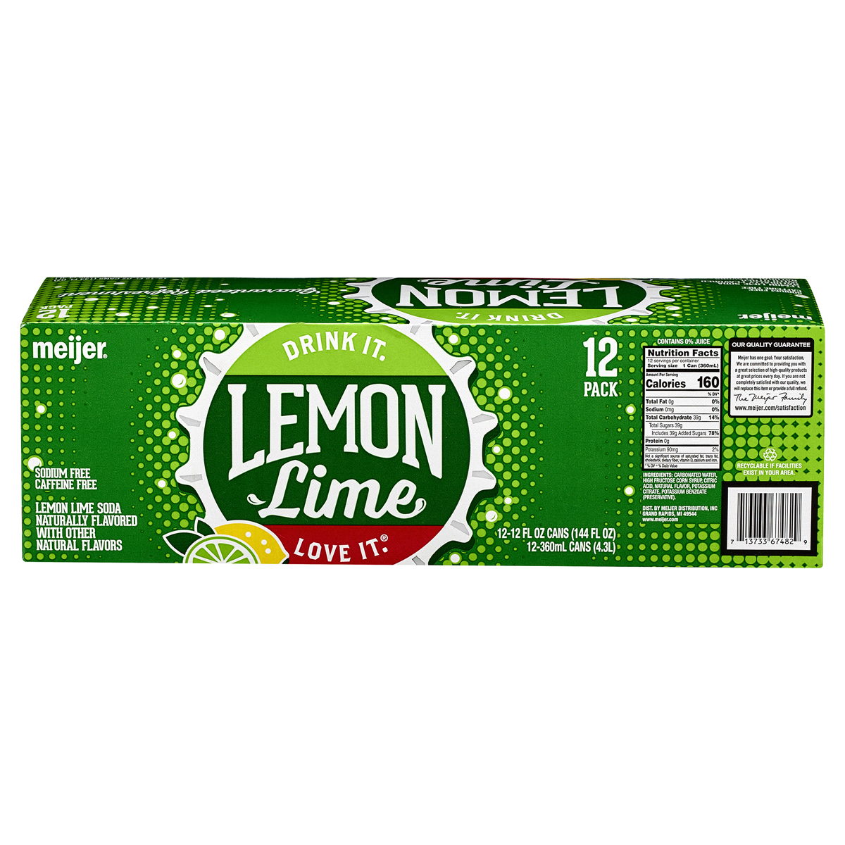 slide 2 of 2, Meijer Lemon Lime Soda Cans, 12 ct