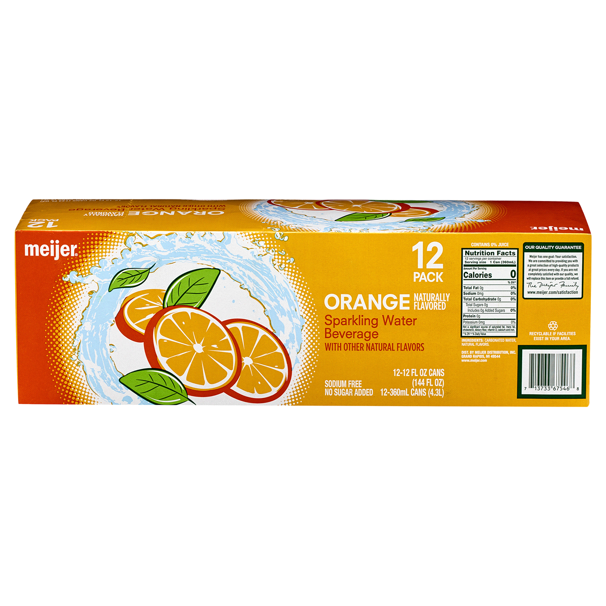 slide 2 of 2, Meijer Sparkling Orange Water Cans, 12 ct; 12 fl oz