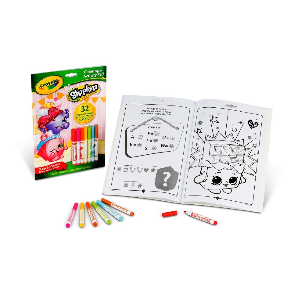 slide 3 of 6, Crayola Shopkins Coloring & Activity Pad W/Markers, 1 ct