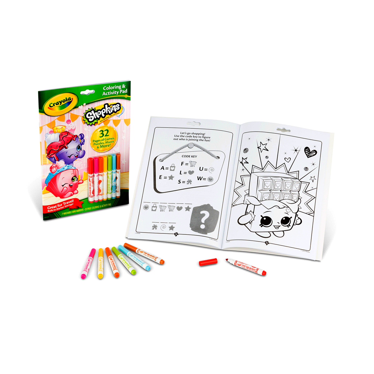 slide 5 of 6, Crayola Shopkins Coloring & Activity Pad W/Markers, 1 ct