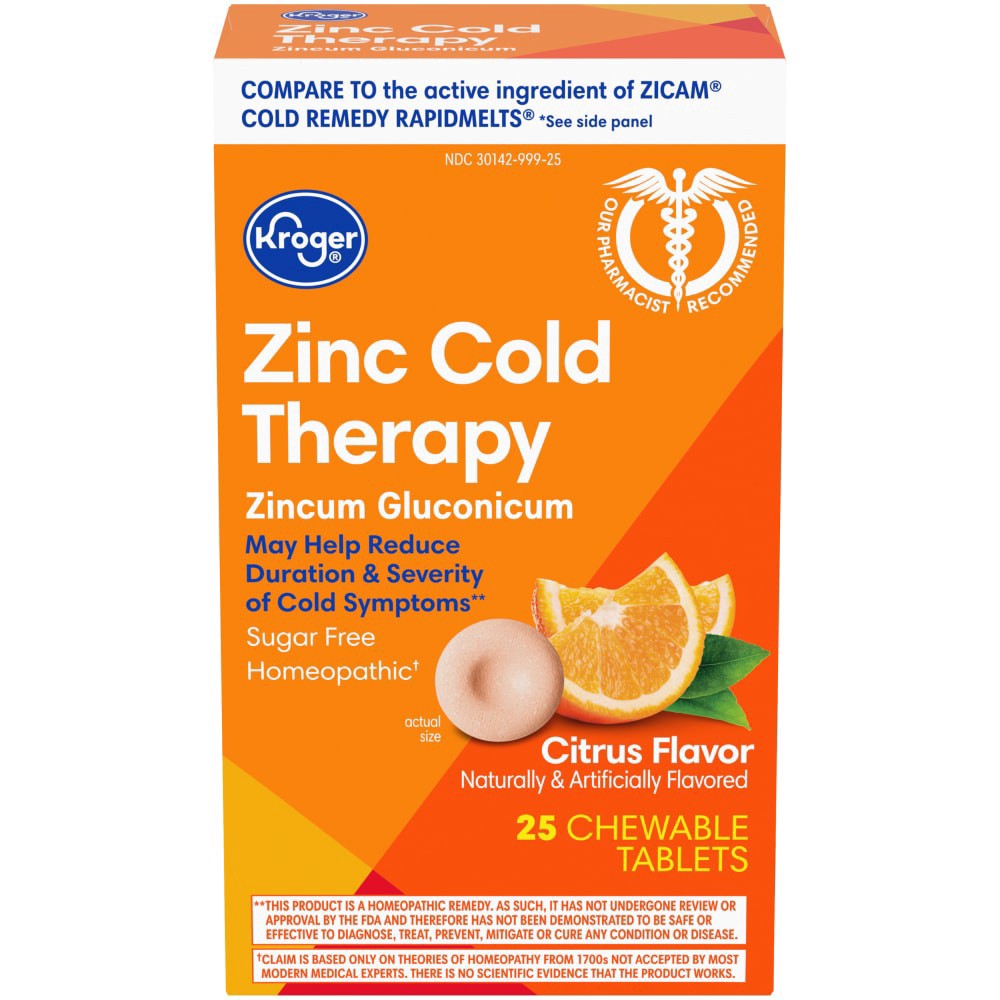 slide 2 of 3, Kroger Zinc Cold Therapy Citrus Flavor Quick Dissolve Tablets, 25 ct