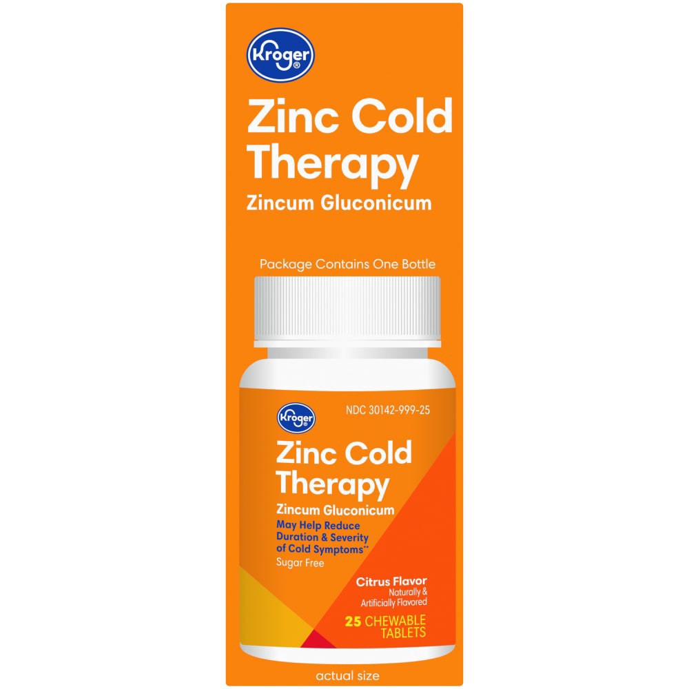 slide 3 of 3, Kroger Zinc Cold Therapy Citrus Flavor Quick Dissolve Tablets, 25 ct