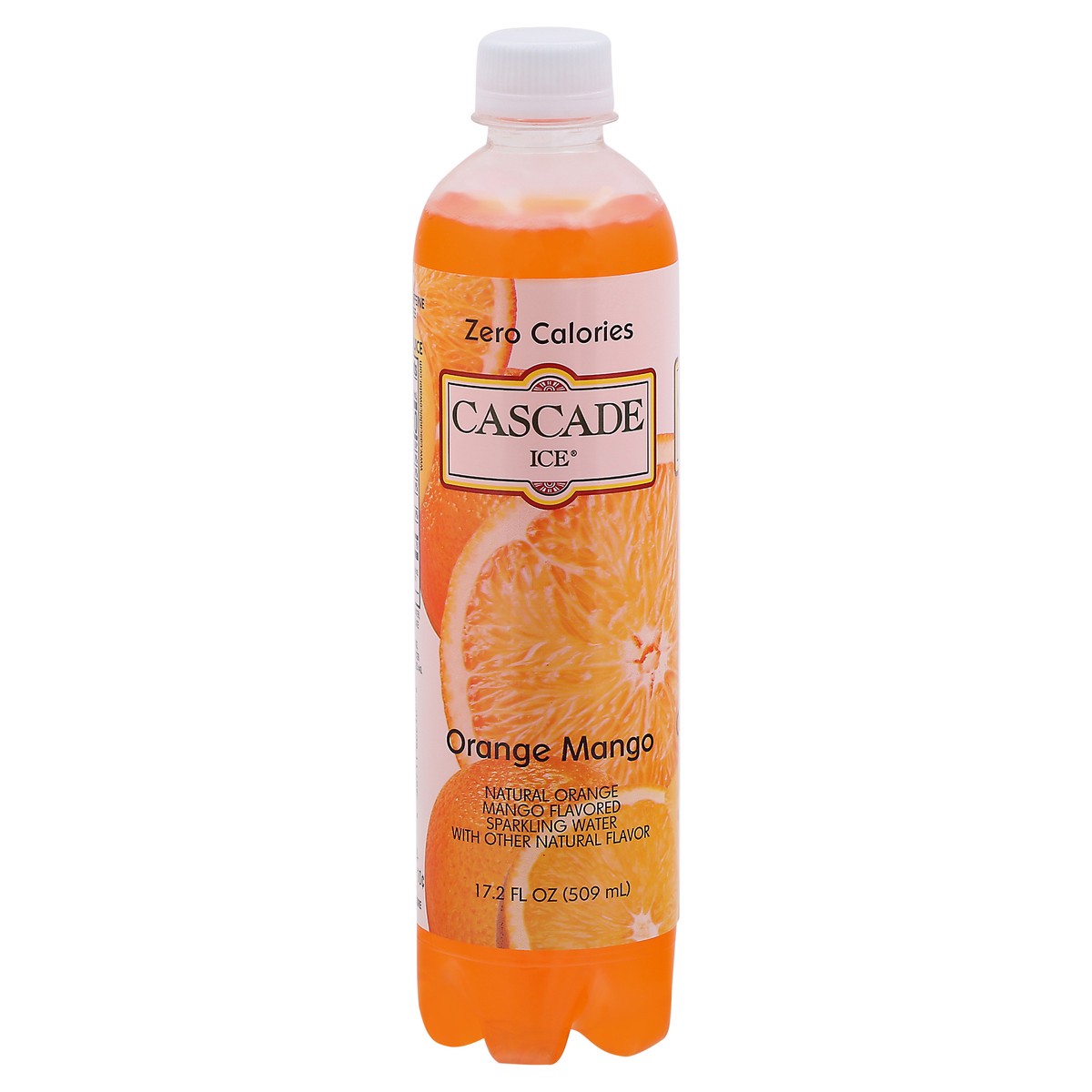 slide 1 of 8, Cascade Ice Zero Calories Orange Mango Sparkling Water 17.2 fl oz Bottle, 17.2 fl oz