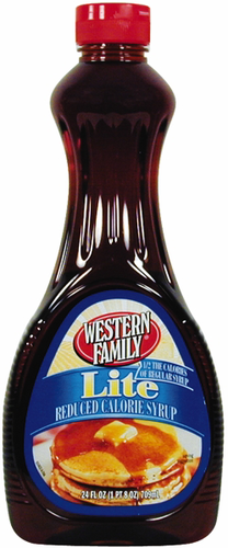 slide 1 of 1, Western Family Lite Pancake Syrup, 24 oz