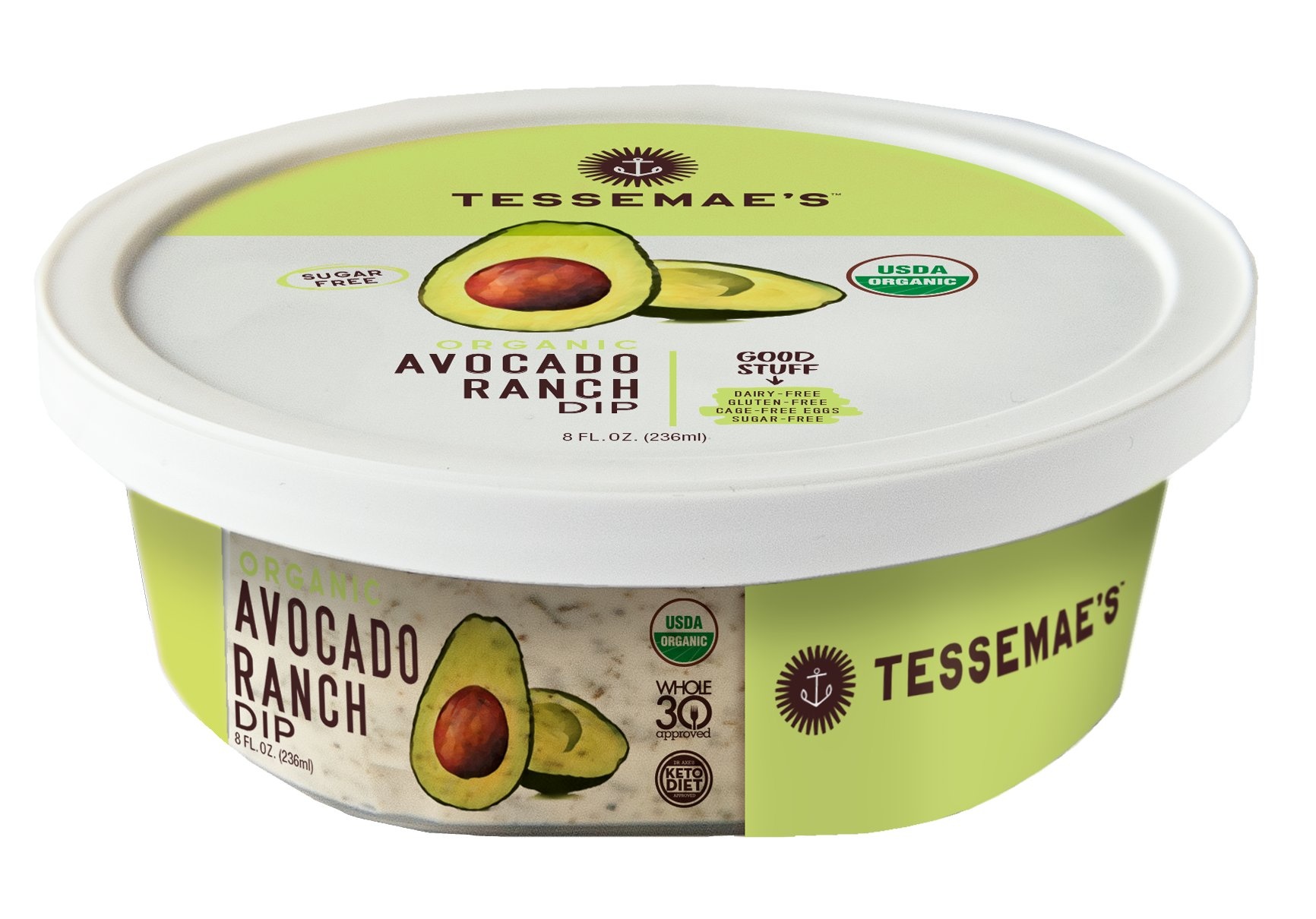 slide 1 of 1, Tessemae's Organic Avocado Ranch Dip, 8 oz