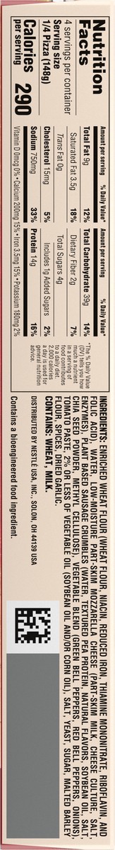 slide 8 of 9, DIGIORNO Frozen Pizza - Meatless Monday Sausage Supreme Pizza - Hand Tossed Style Crust Pizza with Plant Based Meat, 20.85 oz