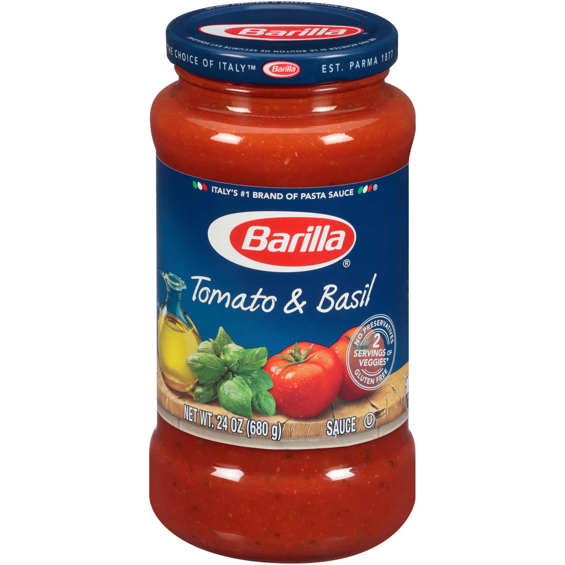 slide 1 of 1, Barilla Tomato & Basil Sauce, 24 oz