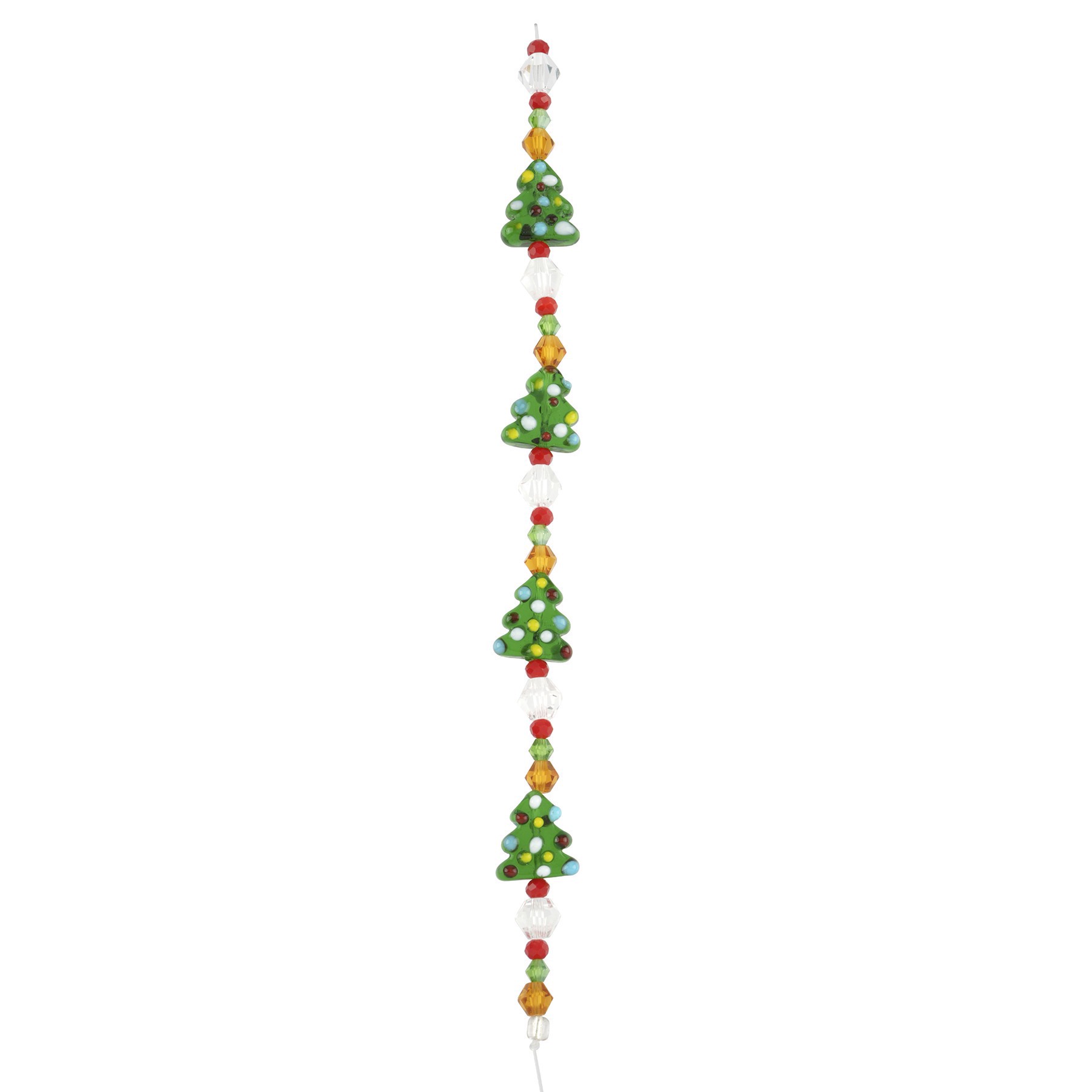 slide 2 of 3, Christmas Tree Lampwork Glass Bead Mix By Bead Landing, 15mm x 13mm