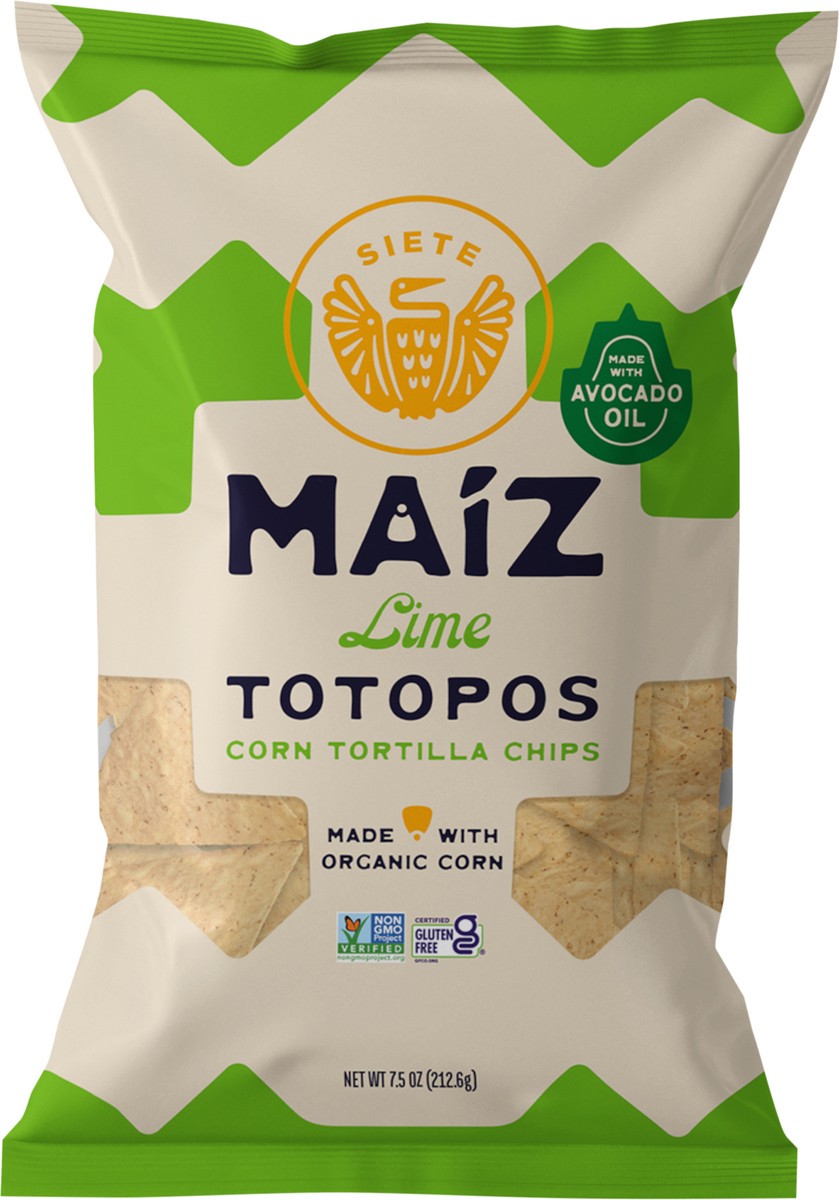 slide 8 of 9, Siete 7.5oz Lime White Yellow Corn Tortilla Chip, 7.5 oz