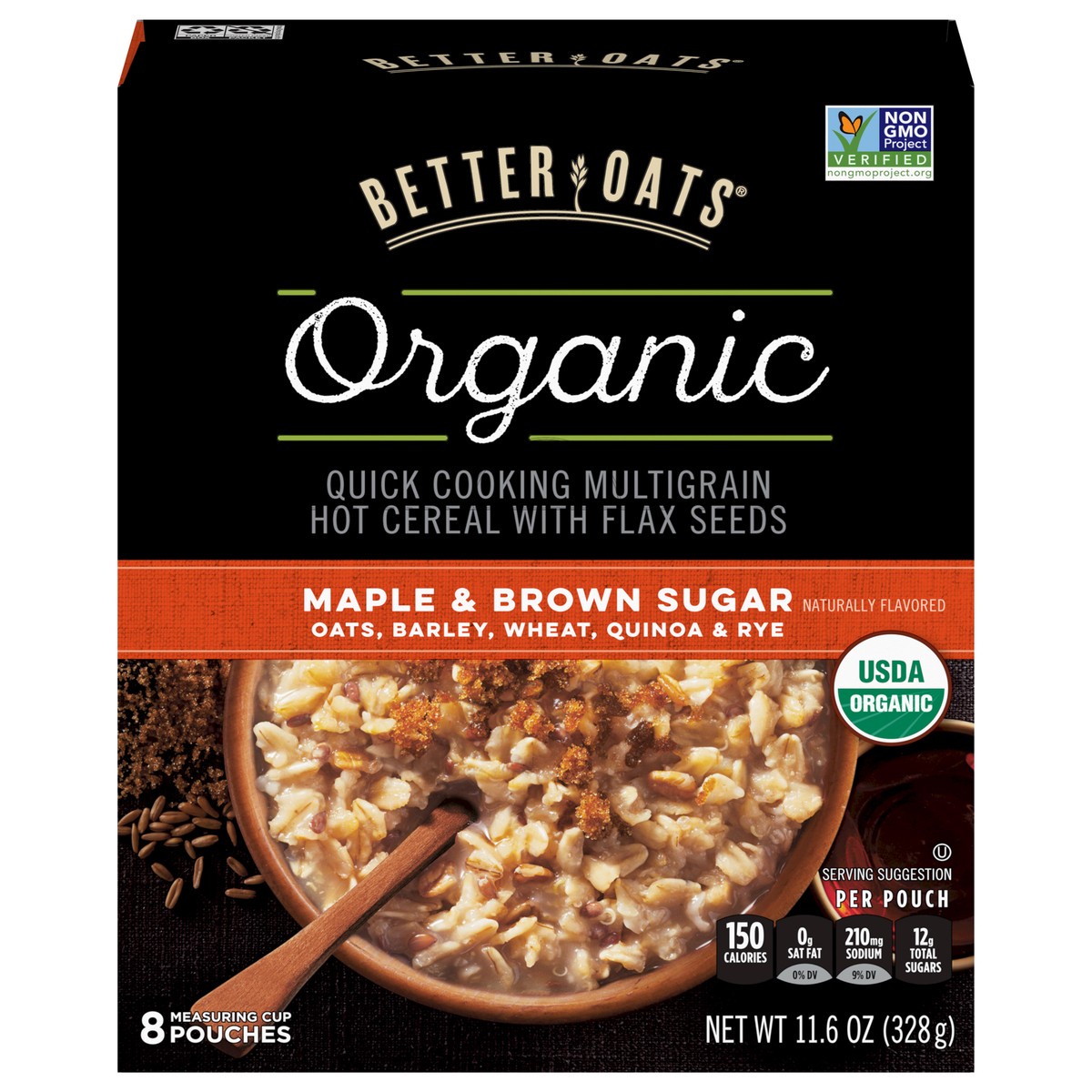 slide 1 of 9, Better Oats Organic Maple & Brown Sugar Cereal 8 ea, 11.6 oz