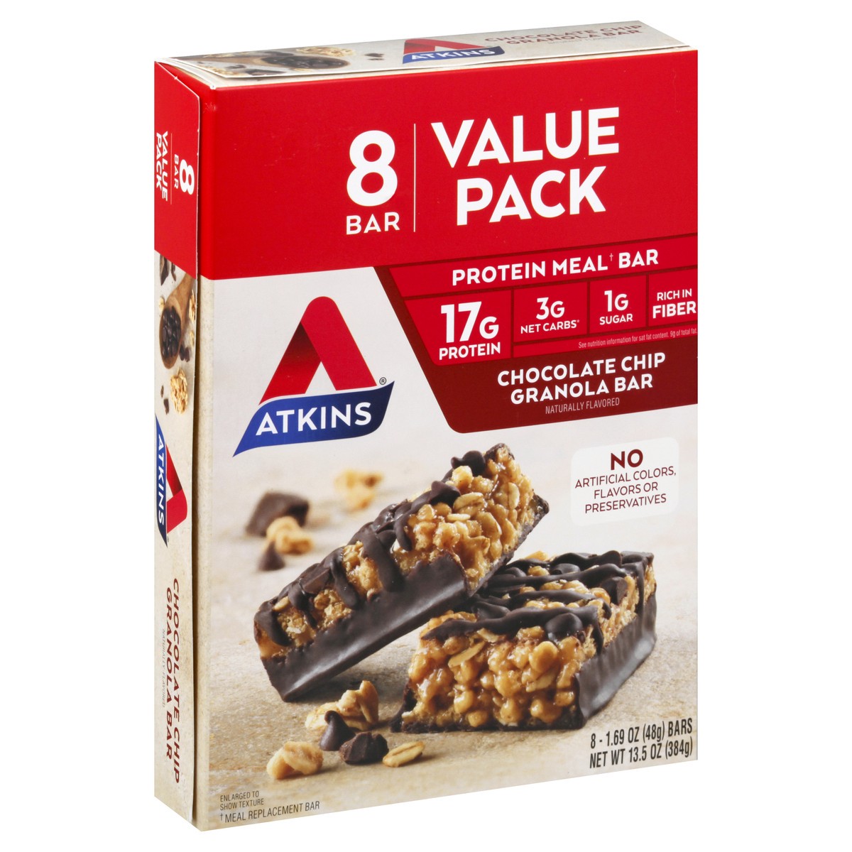 slide 9 of 9, Atkins Chocolate Chip Granola Bars, 8 ct; 1.69 oz