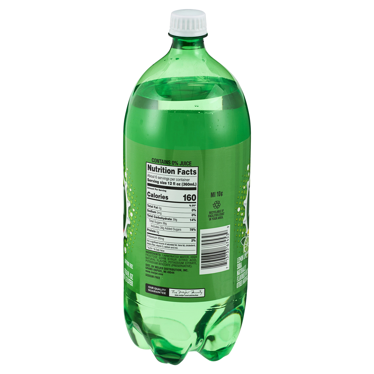 slide 2 of 2, Meijer Lemon Lime Soda, 2 liter